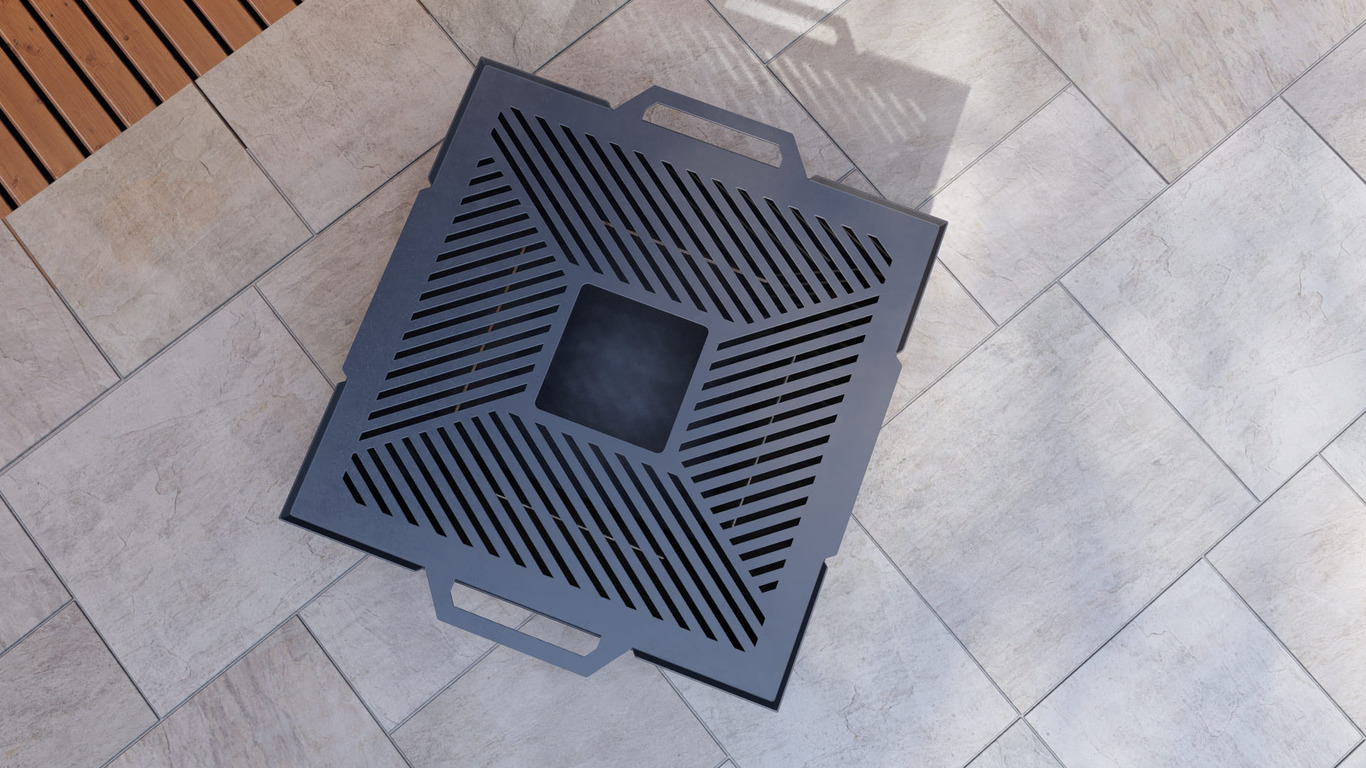 Square Weld Fire Pit Grill V3. DXF, SVG files for plasma, laser cutting. Outdoor Barbecue. Фото 9