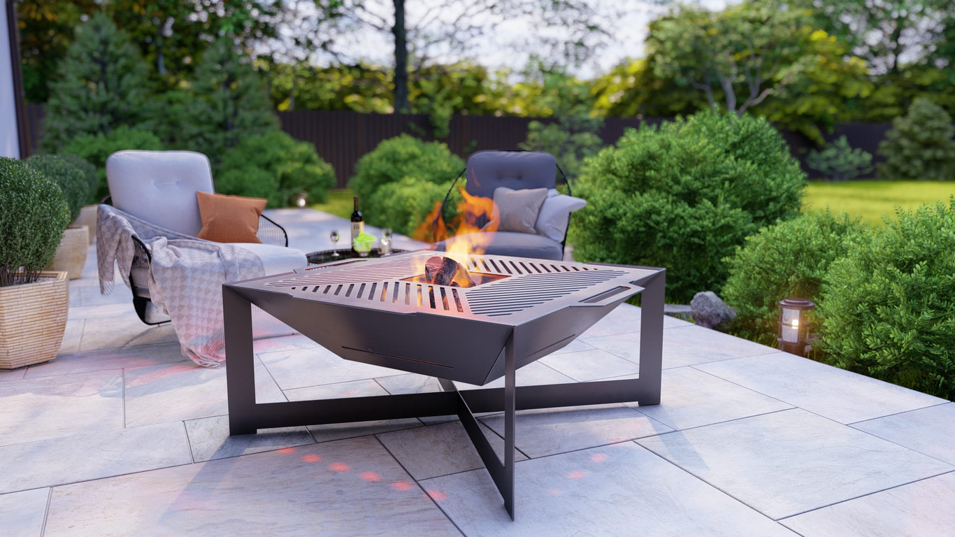 Square Weld Fire Pit Grill V3. DXF, SVG files for plasma, laser cutting. Outdoor Barbecue. Фото 3