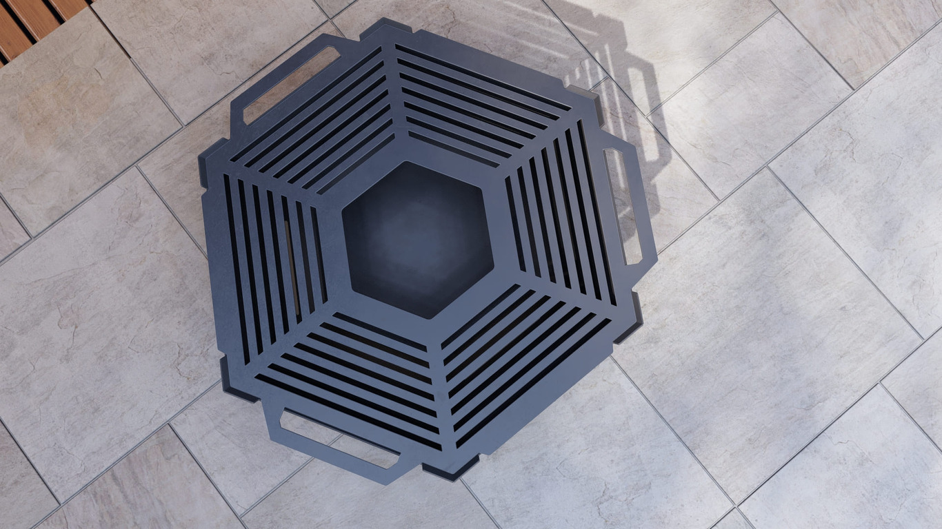 Hexagon Weld Fire Pit Grill. DXF, SVG files for plasma, laser cutting. Outdoor Barbecue. Фото 9