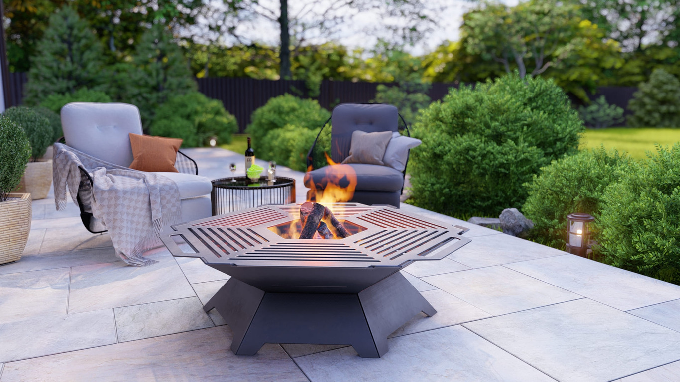 Hexagon Weld Fire Pit Grill. DXF, SVG files for plasma, laser cutting. Outdoor Barbecue. Фото 2