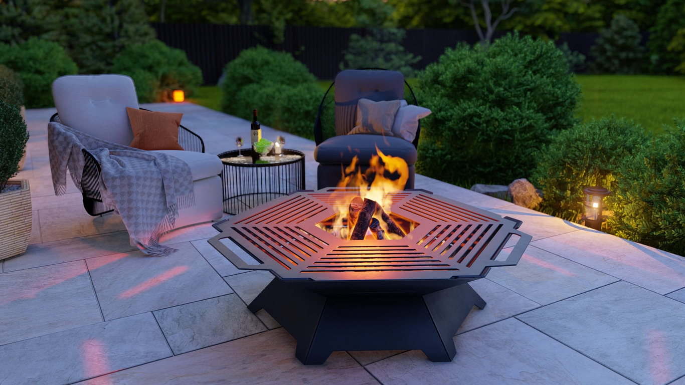 Hexagon Weld Fire Pit Grill. DXF, SVG files for plasma, laser cutting. Outdoor Barbecue. Фото 3