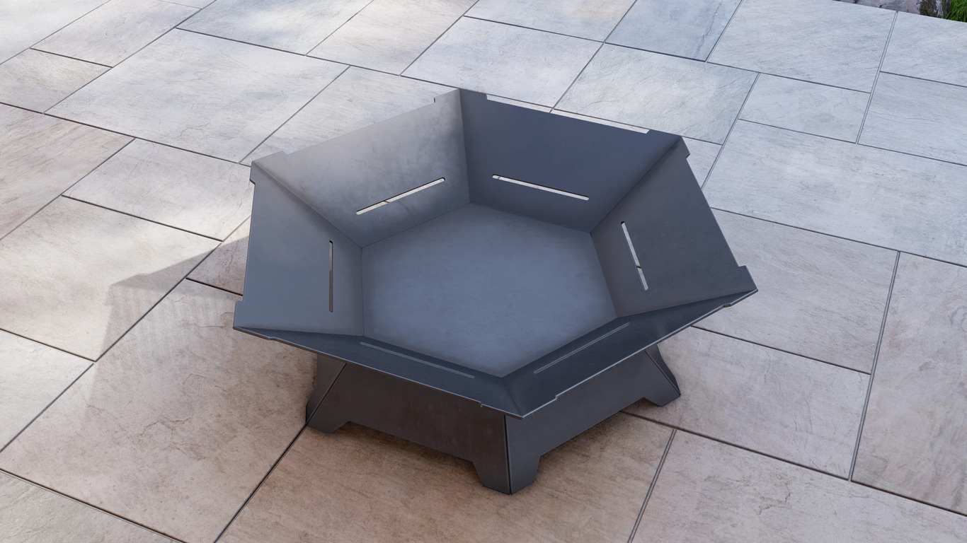 Hexagon Weld Fire Pit Grill. DXF, SVG files for plasma, laser cutting. Outdoor Barbecue. Фото 8