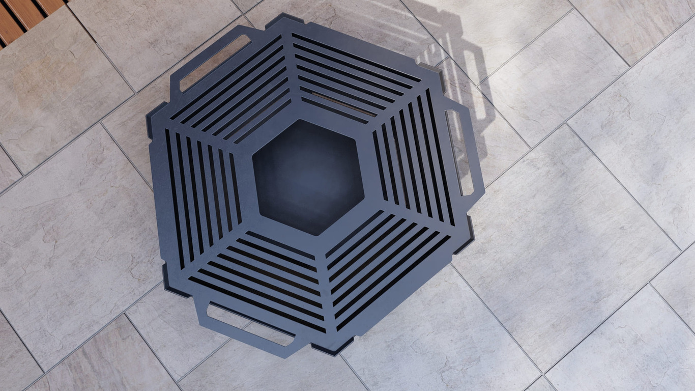 Hexagon Weld Fire Pit Grill V2. DXF, SVG files for plasma, laser cutting. Outdoor Barbecue. Фото 9