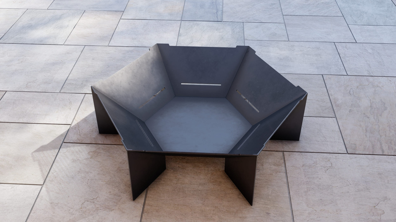 Hexagon Weld Fire Pit Grill V2. DXF, SVG files for plasma, laser cutting. Outdoor Barbecue. Фото 8