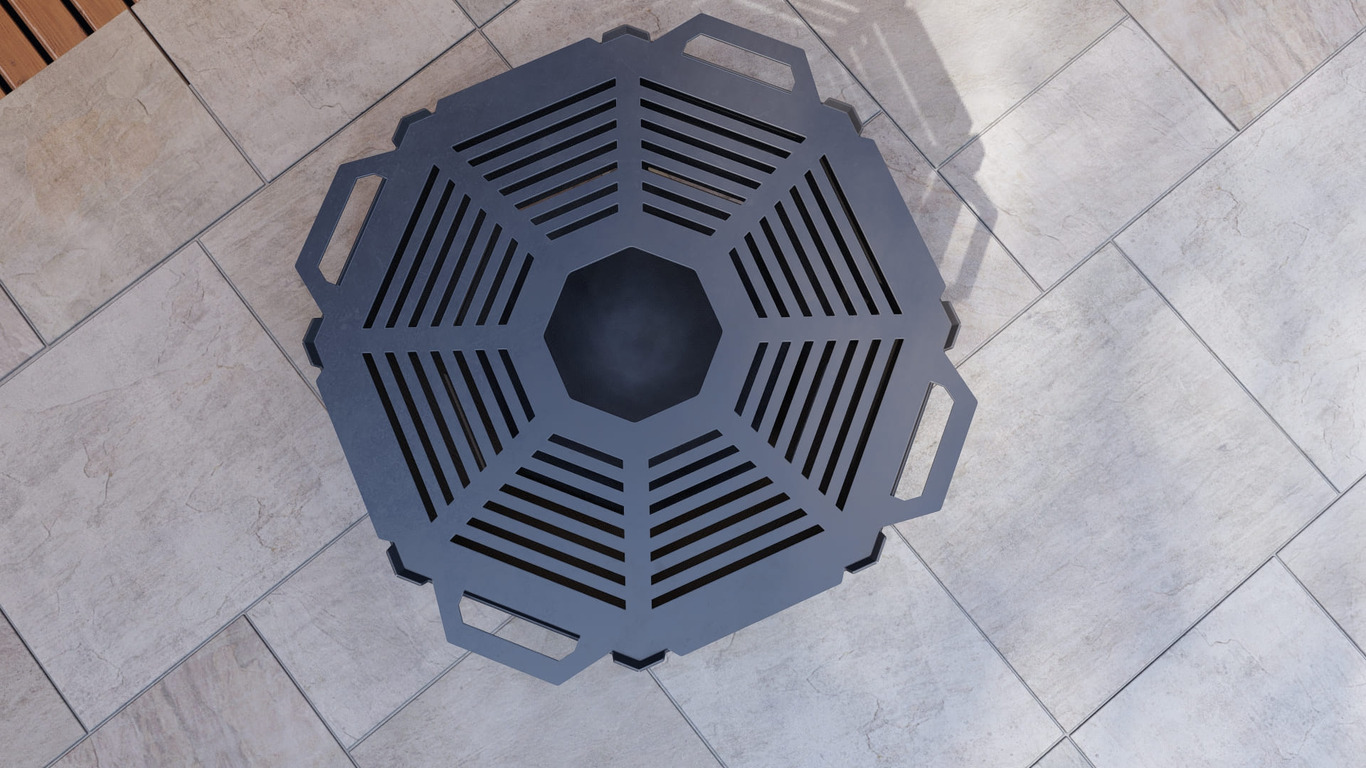 Octagon Weld Fire Pit Grill. DXF, SVG files for plasma, laser cutting. Outdoor Barbecue. Фото 9
