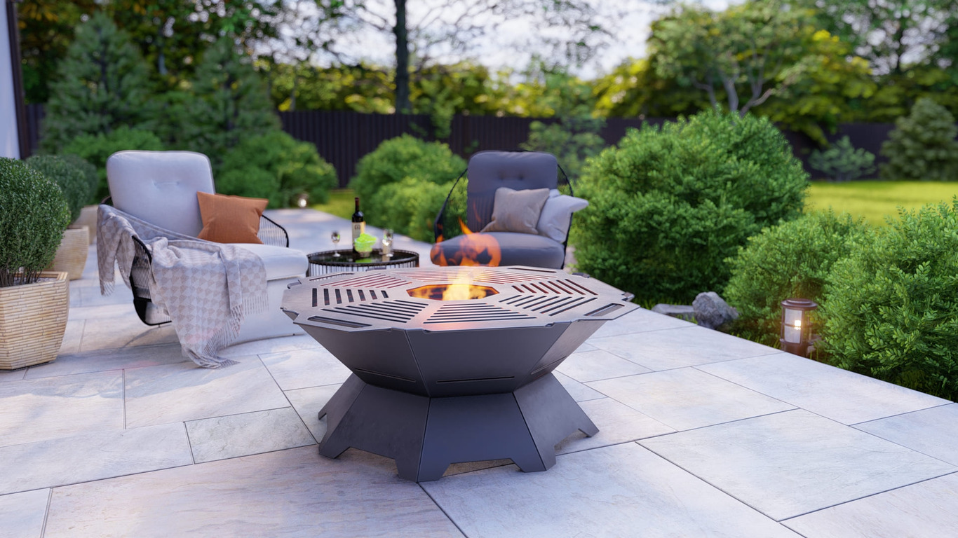 Octagon Weld Fire Pit Grill. DXF, SVG files for plasma, laser cutting. Outdoor Barbecue. Фото 2