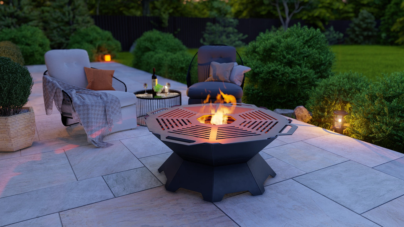 Octagon Weld Fire Pit Grill. DXF, SVG files for plasma, laser cutting. Outdoor Barbecue. Фото 3