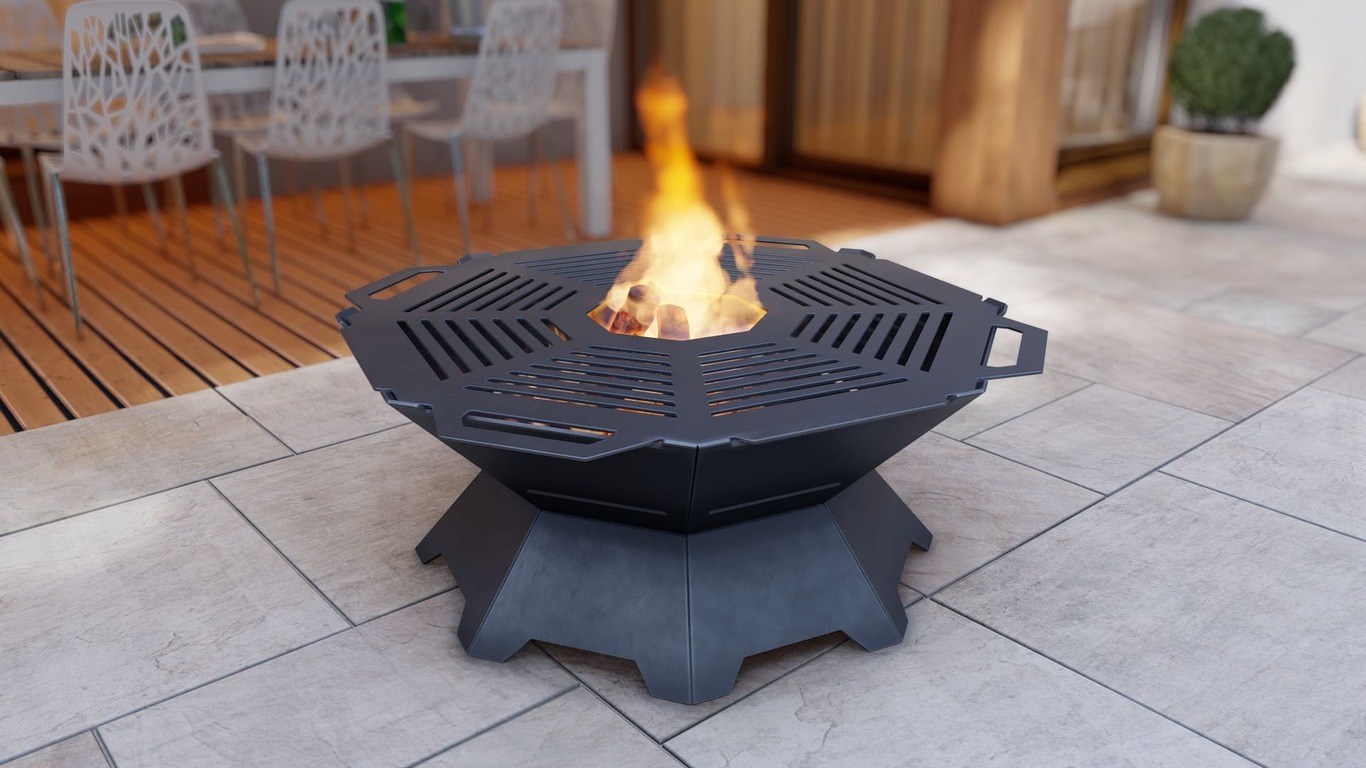 Octagon Weld Fire Pit Grill. DXF, SVG files for plasma, laser cutting. Outdoor Barbecue. Фото 5