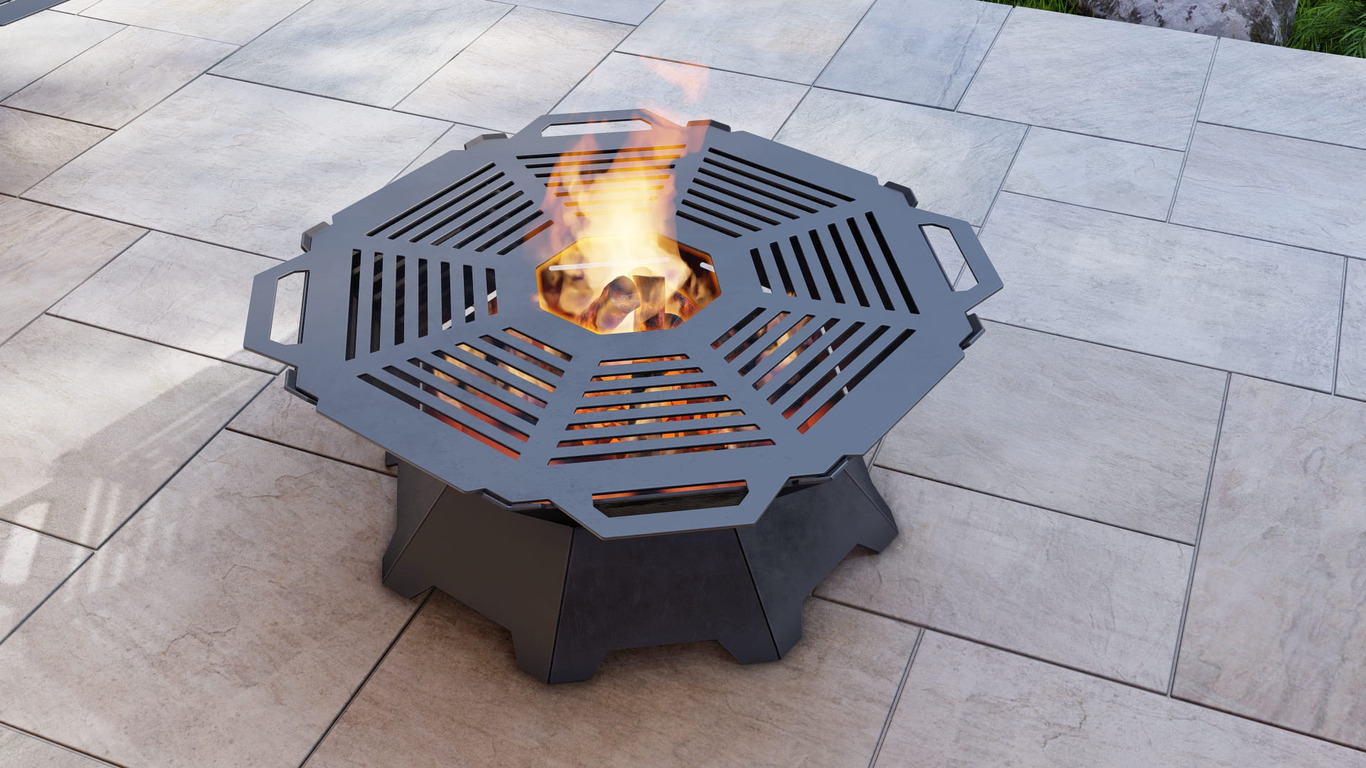 Octagon Weld Fire Pit Grill. DXF, SVG files for plasma, laser cutting. Outdoor Barbecue. Фото 6