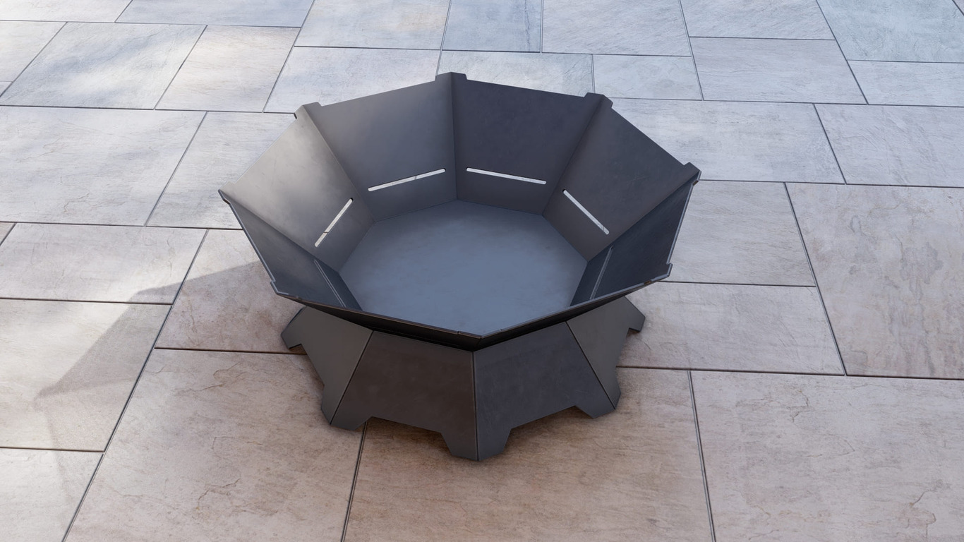 Octagon Weld Fire Pit Grill. DXF, SVG files for plasma, laser cutting. Outdoor Barbecue. Фото 8