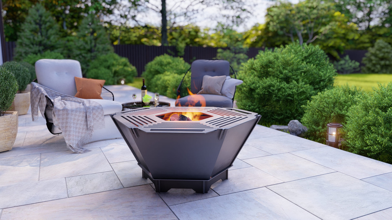 Hexagon Foldable Fire Pit Grill V1. DXF, SVG files for plasma, laser cutting. Backyard BBQ. Фото 4