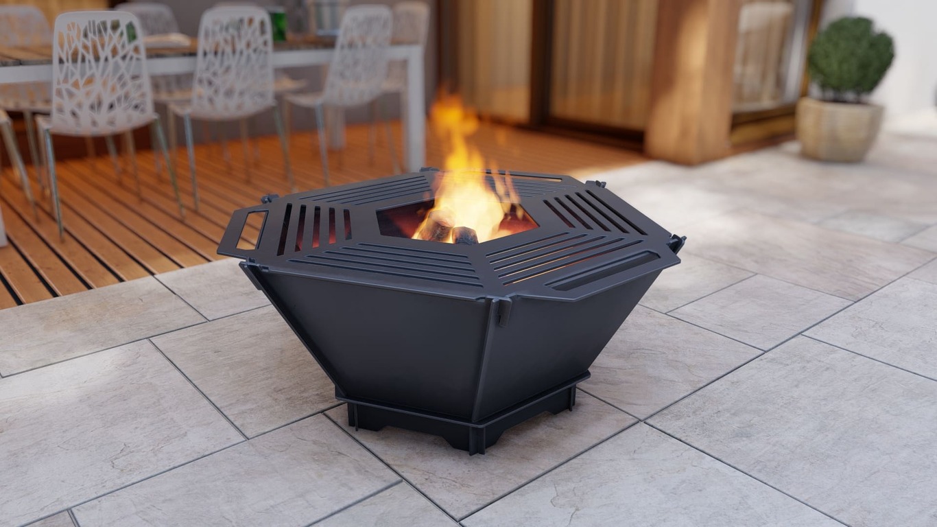 Hexagon Foldable Fire Pit Grill V1. DXF, SVG files for plasma, laser cutting. Backyard BBQ. Фото 7