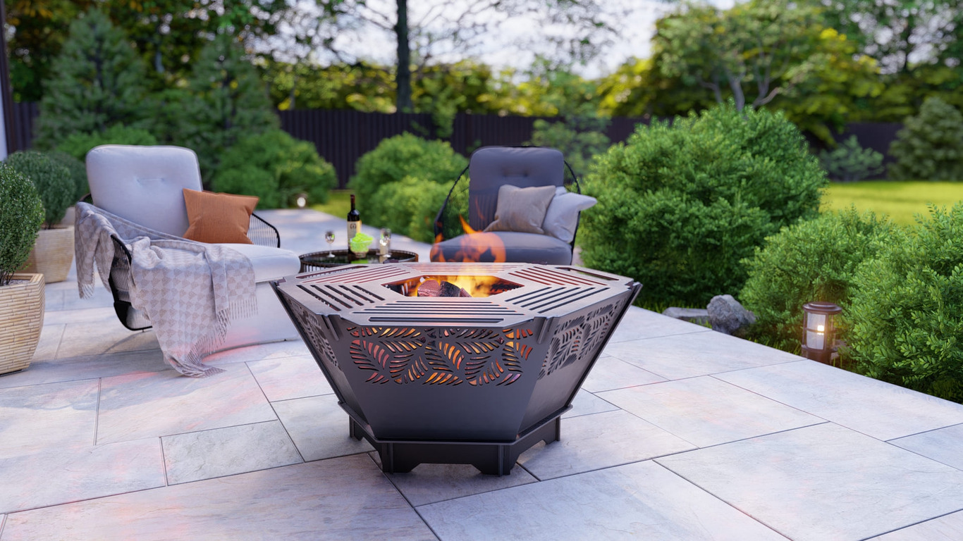 Hexagon Foldable Fire Pit Grill V2. DXF, SVG files for plasma, laser cutting. Backyard BBQ. Фото 4