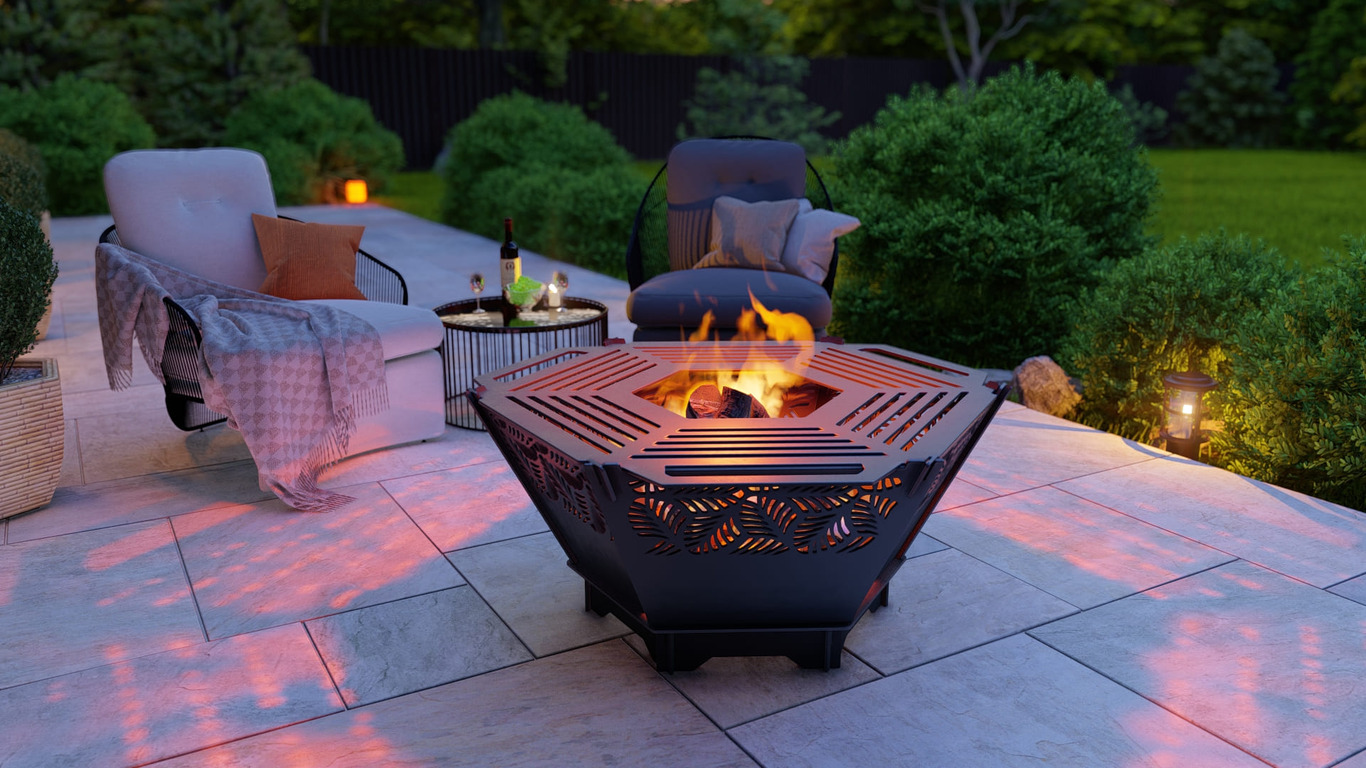 Hexagon Foldable Fire Pit Grill V2. DXF, SVG files for plasma, laser cutting. Backyard BBQ. Фото 5