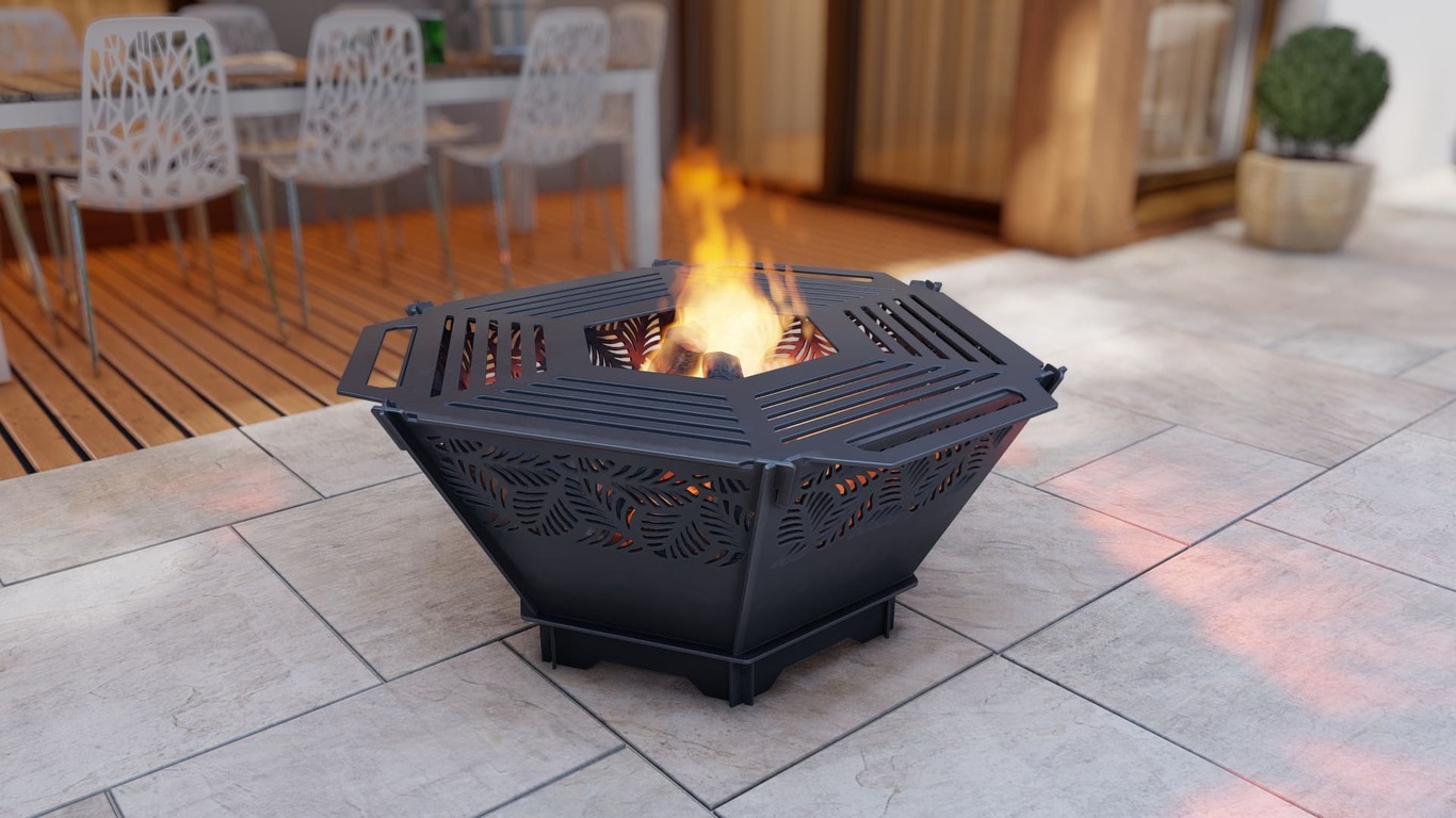 Hexagon Foldable Fire Pit Grill V2. DXF, SVG files for plasma, laser cutting. Backyard BBQ. Фото 7