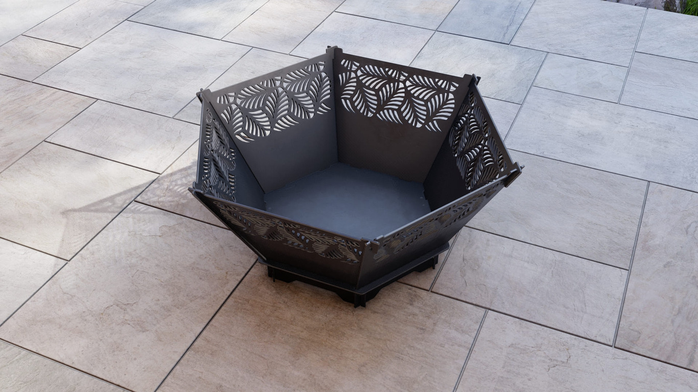 Hexagon Foldable Fire Pit Grill V2. DXF, SVG files for plasma, laser cutting. Backyard BBQ. Фото 10