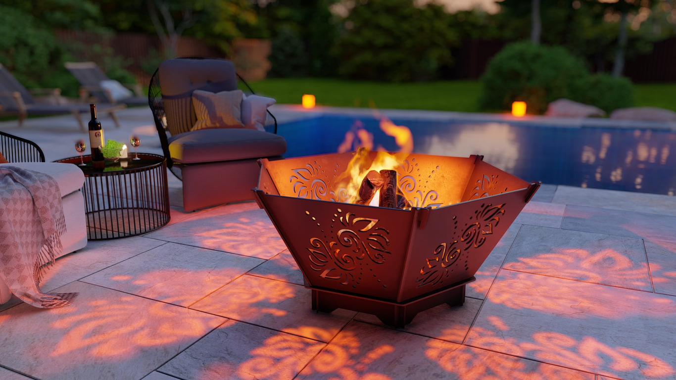 Hexagon Foldable Fire Pit Grill V3. DXF, SVG files for plasma, laser cutting. Backyard BBQ. Фото 7