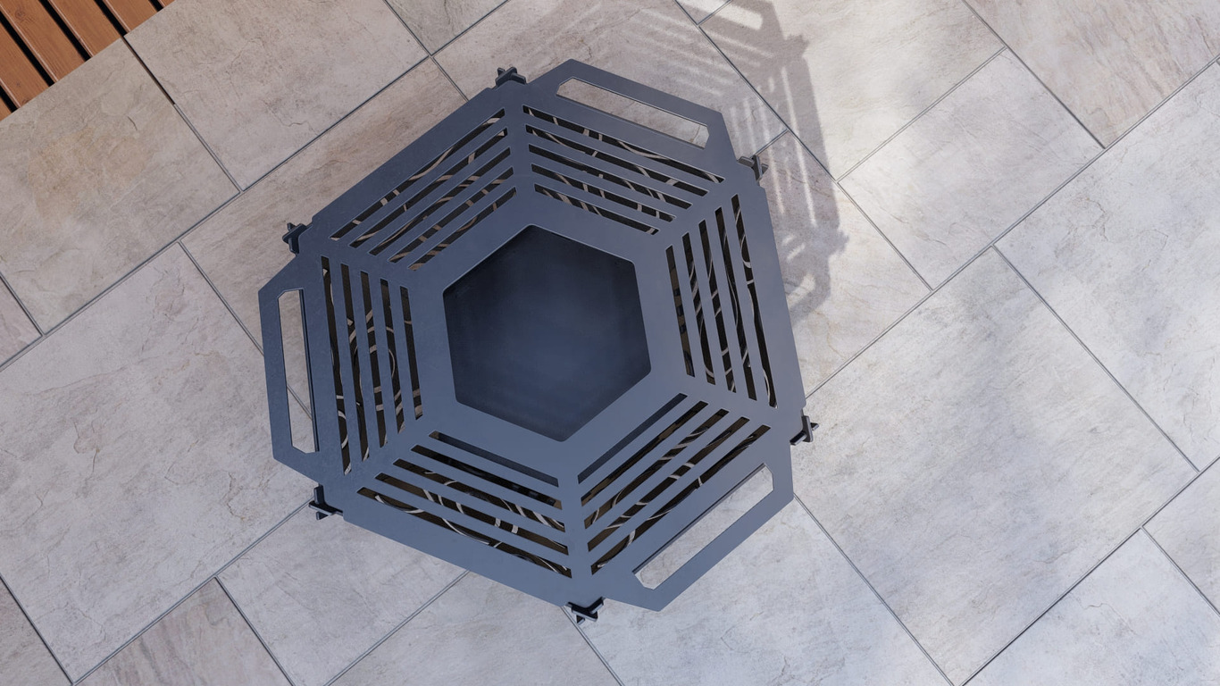 Hexagon Foldable Fire Pit Grill V4. DXF, SVG files for plasma, laser cutting. Backyard BBQ. Фото 11