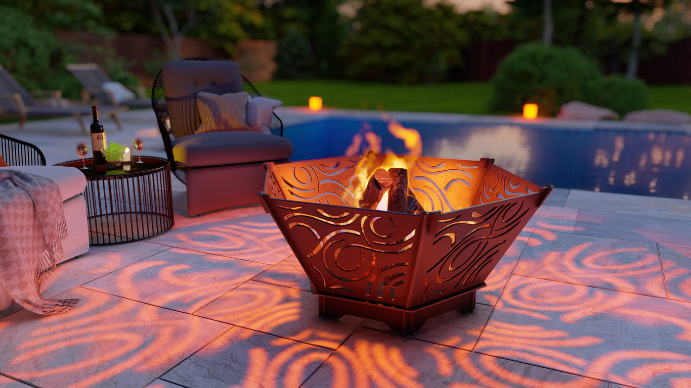 Hexagon Foldable Fire Pit Grill V4. DXF, SVG files for plasma, laser cutting. Backyard BBQ. Фото 6
