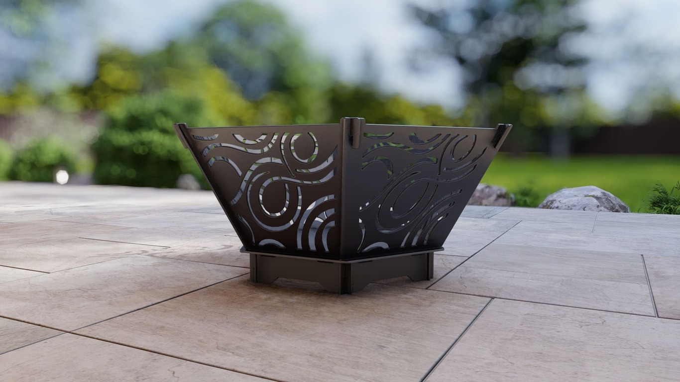 Hexagon Foldable Fire Pit Grill V4. DXF, SVG files for plasma, laser cutting. Backyard BBQ. Фото 9