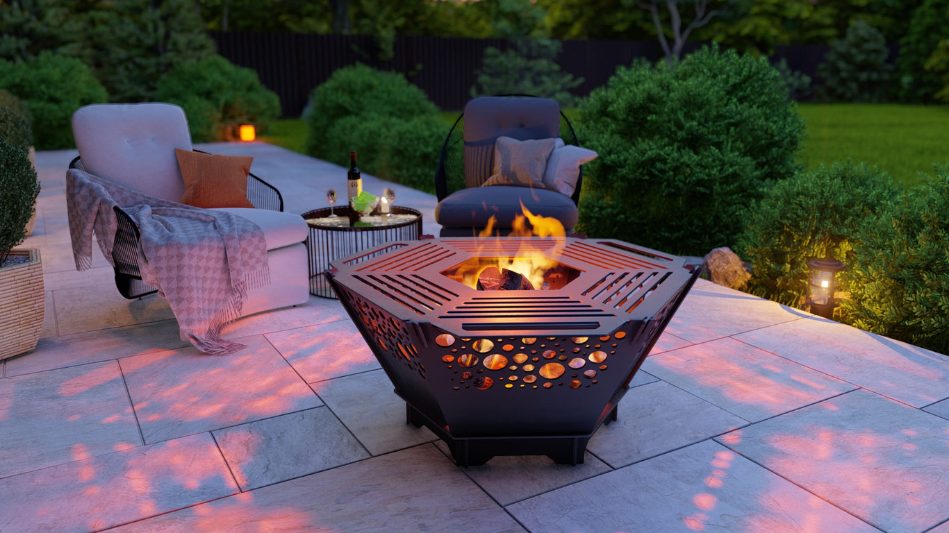 Hexagon Foldable Fire Pit Grill V5. DXF, SVG files for plasma, laser cutting. Backyard BBQ. Фото 5