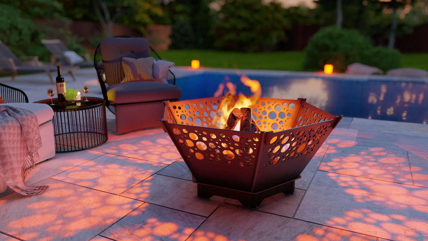 Hexagon Foldable Fire Pit Grill V5. DXF, SVG files for plasma, laser cutting. Backyard BBQ. Фото 7
