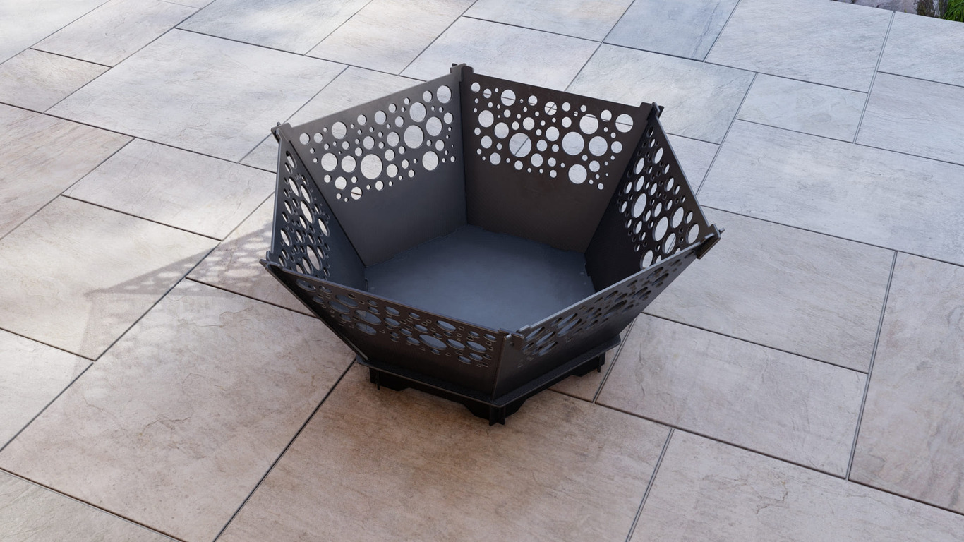 Hexagon Foldable Fire Pit Grill V5. DXF, SVG files for plasma, laser cutting. Backyard BBQ. Фото 10