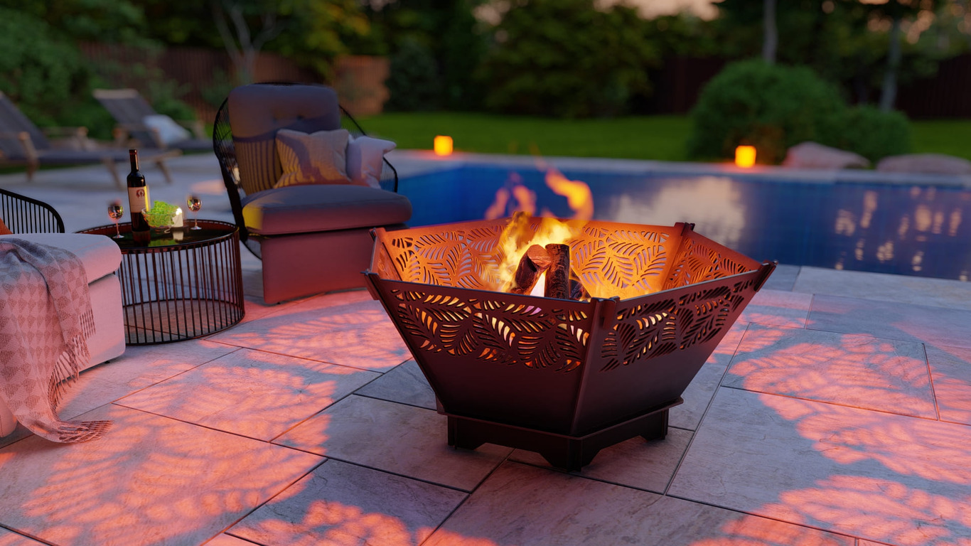 Hexagons Foldable 5-in-1 Fire Pit Grill. DXF, SVG files for plasma, laser cutting. Backyard BBQ. Фото 5