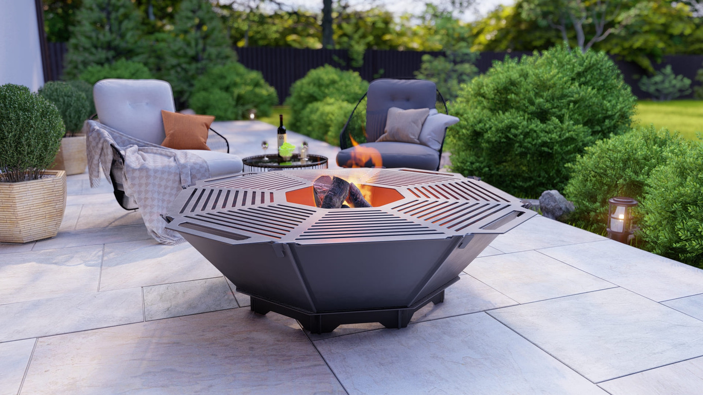Octagon Foldable Fire Pit Grill V1. DXF, SVG files for plasma, laser cutting. Backyard BBQ. Фото 3