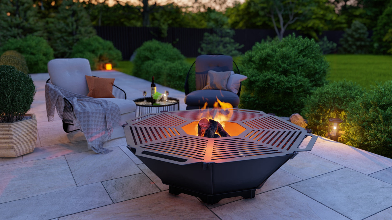 Octagon Foldable Fire Pit Grill V1. DXF, SVG files for plasma, laser cutting. Backyard BBQ. Фото 4