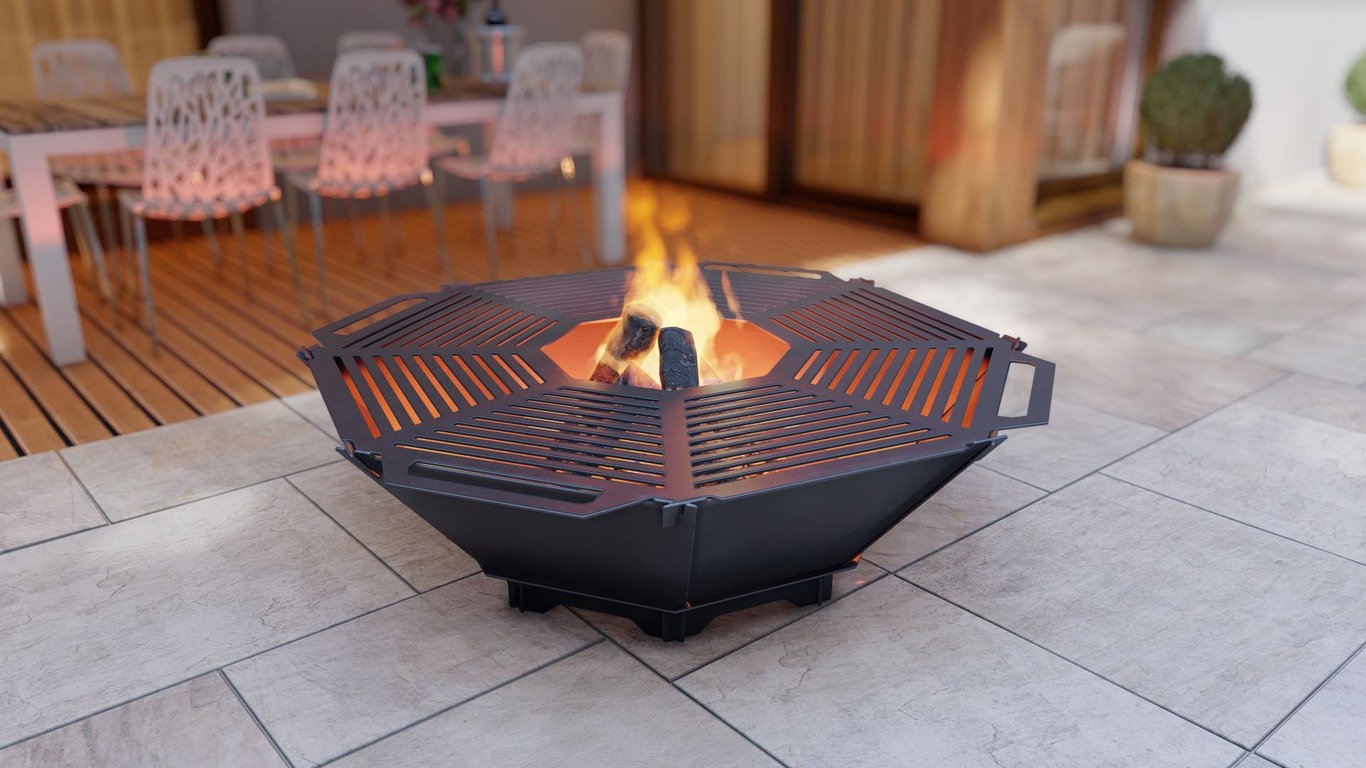 Octagon Foldable Fire Pit Grill V1. DXF, SVG files for plasma, laser cutting. Backyard BBQ. Фото 6