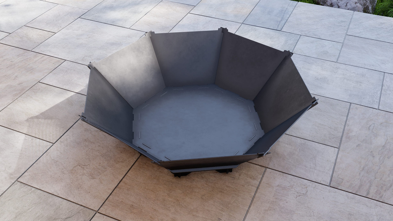 Octagon Foldable Fire Pit Grill V1. DXF, SVG files for plasma, laser cutting. Backyard BBQ. Фото 8