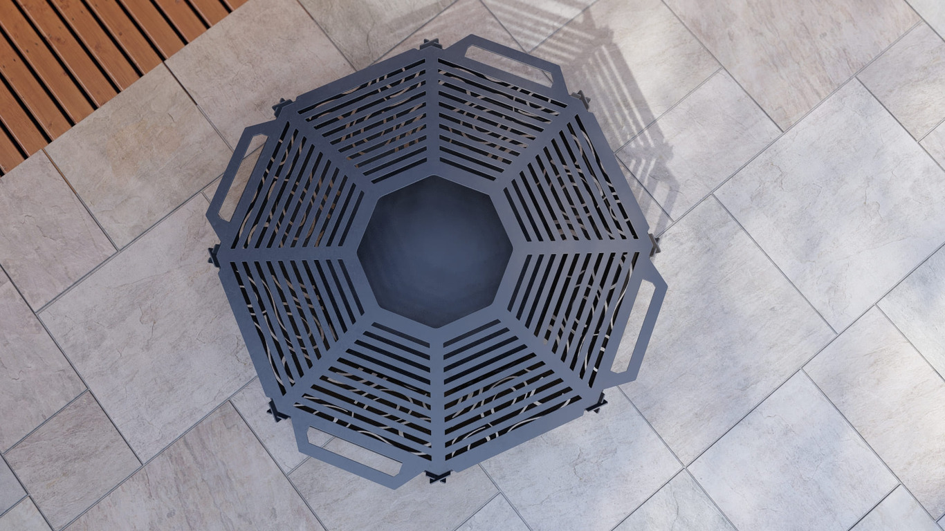 Octagon Foldable Fire Pit Grill V2. DXF, SVG files for plasma, laser cutting. Backyard BBQ. Фото 10