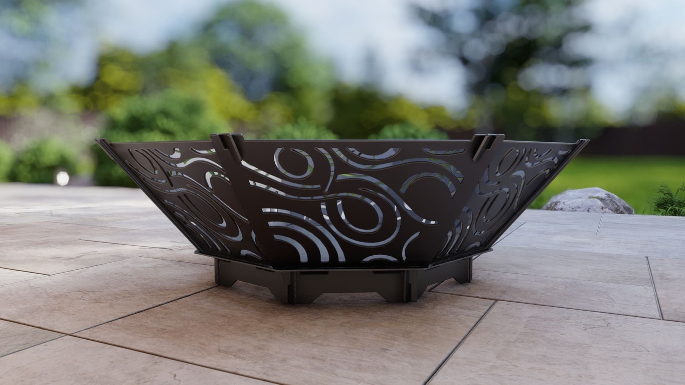 Octagon Foldable Fire Pit Grill V2. DXF, SVG files for plasma, laser cutting. Backyard BBQ. Фото 9