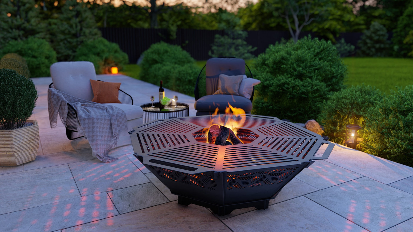 Octagon Foldable Fire Pit Grill V3. DXF, SVG files for plasma, laser cutting. Backyard BBQ. Фото 4