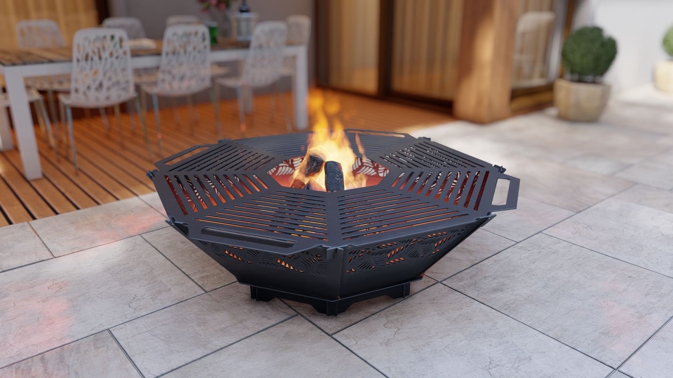 Octagon Foldable Fire Pit Grill V3. DXF, SVG files for plasma, laser cutting. Backyard BBQ. Фото 6