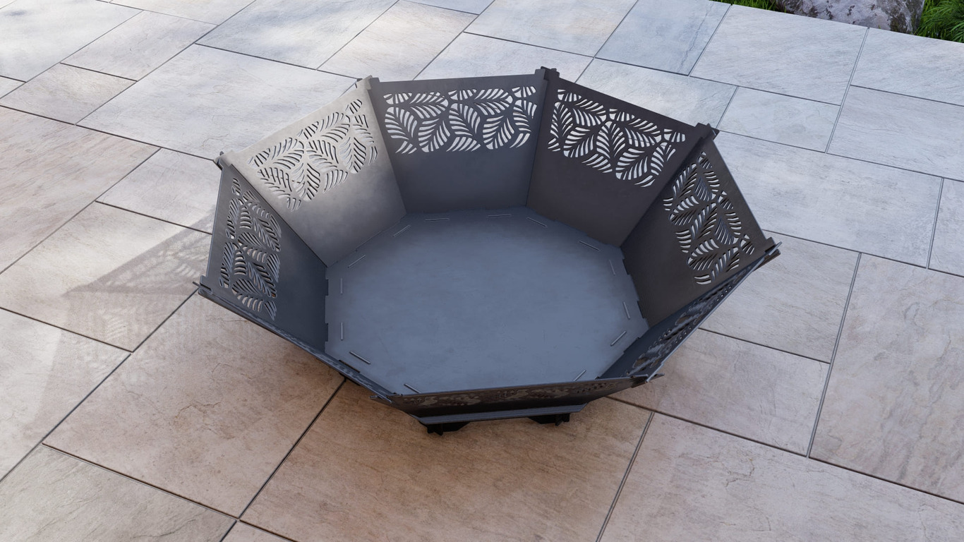 Octagon Foldable Fire Pit Grill V3. DXF, SVG files for plasma, laser cutting. Backyard BBQ. Фото 9
