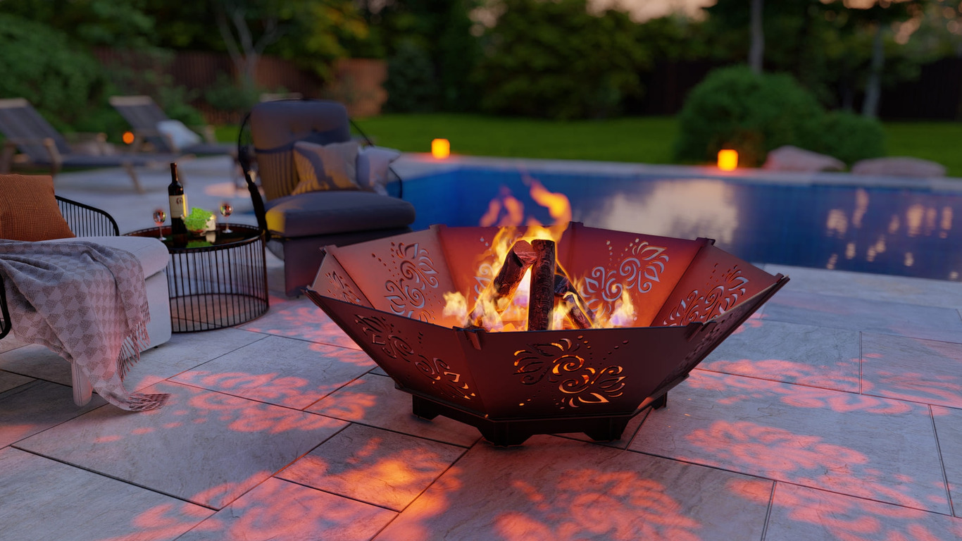 Octagon Foldable Fire Pit Grill V4. DXF, SVG files for plasma, laser cutting. Backyard BBQ. Фото 5