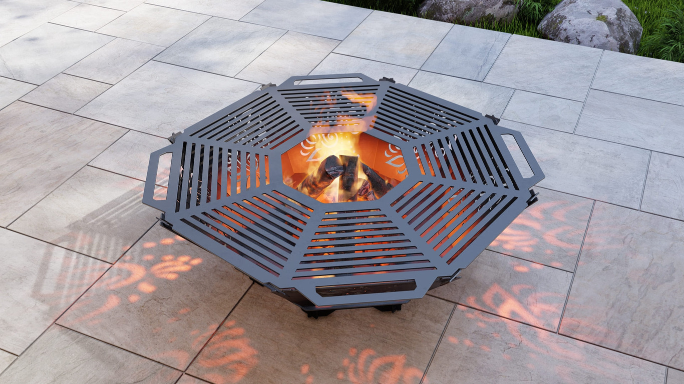 Octagon Foldable Fire Pit Grill V4. DXF, SVG files for plasma, laser cutting. Backyard BBQ. Фото 7