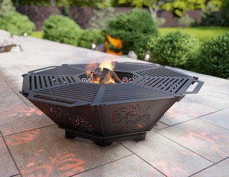 Lareira Churrasqueira Octogonal Desmontável V4. Arquivos DXF e SVG para corte e plasma a laser. BBQ Quintal