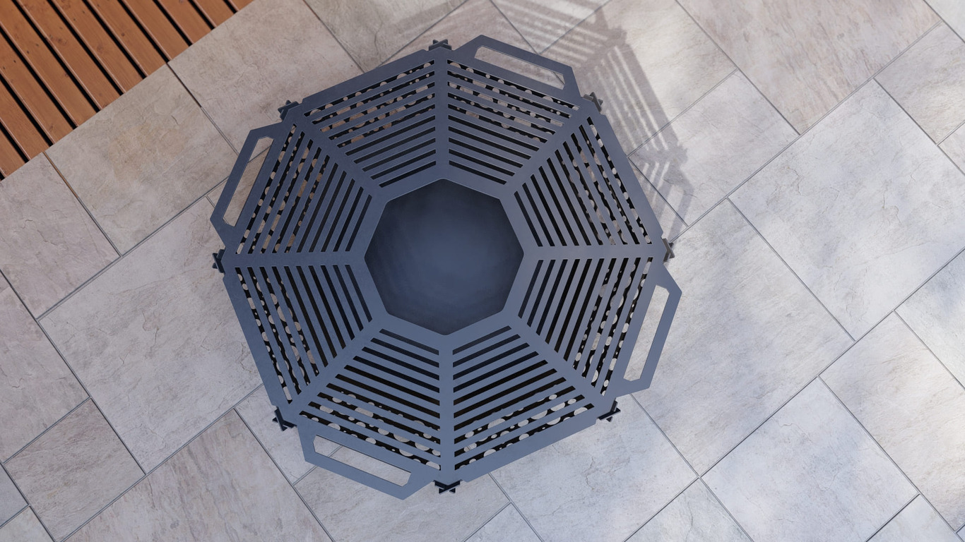 Octagon Foldable Fire Pit Grill V5. DXF, SVG files for plasma, laser cutting. Backyard BBQ. Фото 10