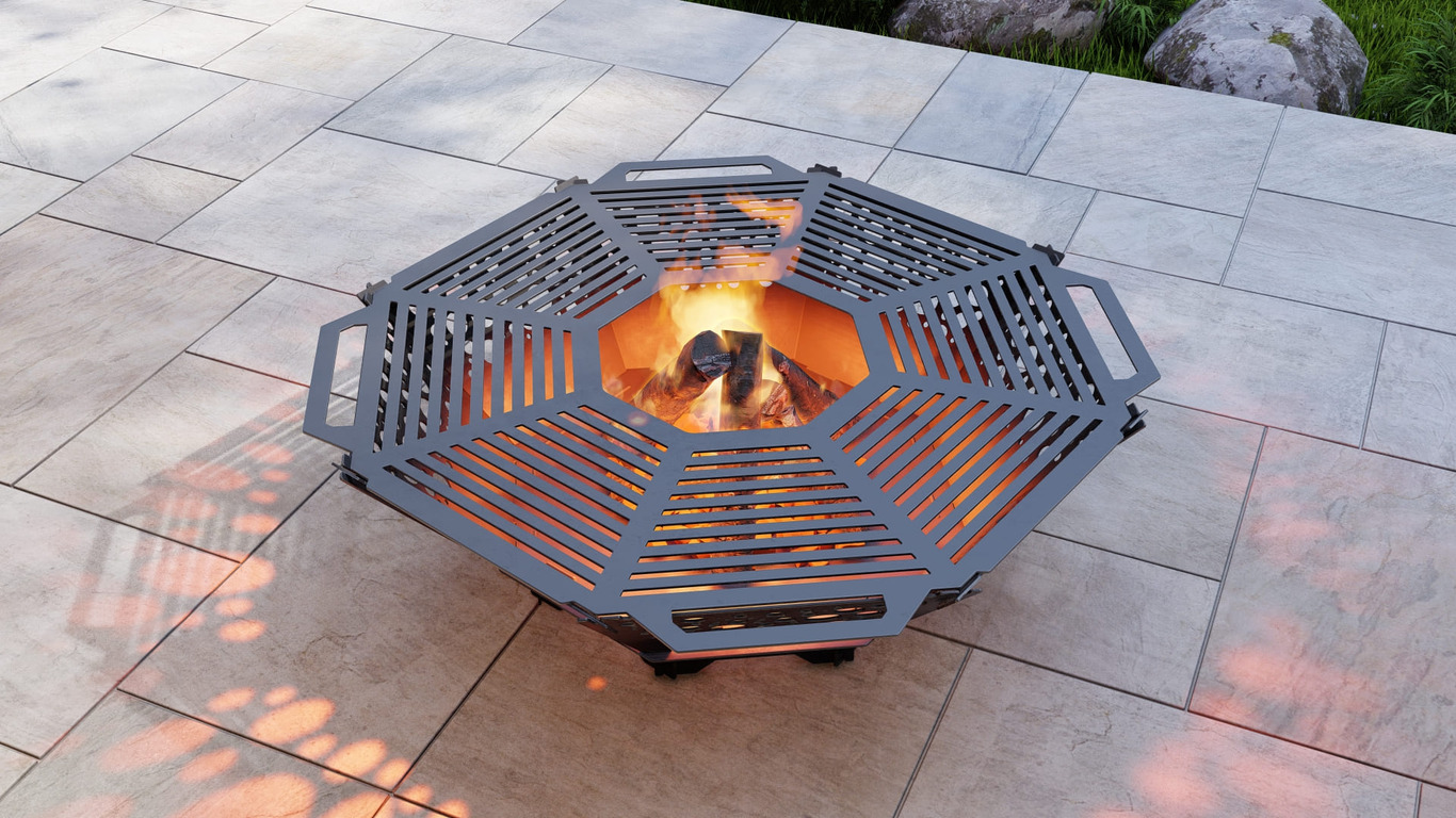 Octagon Foldable Fire Pit Grill V5. DXF, SVG files for plasma, laser cutting. Backyard BBQ. Фото 7