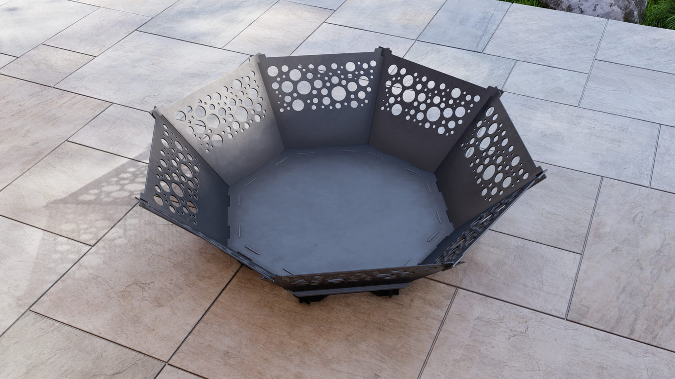 Octagon Foldable Fire Pit Grill V5. DXF, SVG files for plasma, laser cutting. Backyard BBQ. Фото 8
