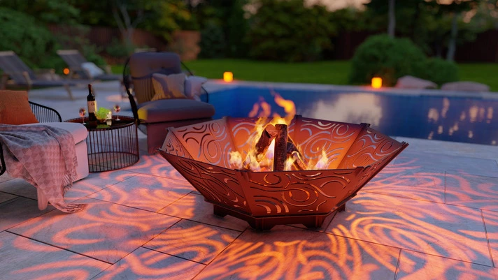 Octagons Foldable 5-in-1 Fire Pit Grill. Backyard BBQ DXF and SVG