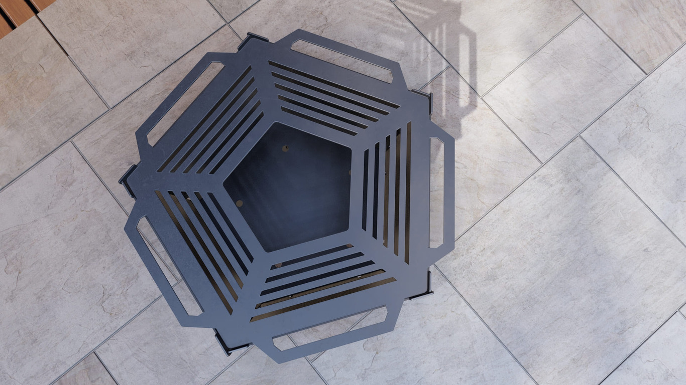 Pentagon Foldable Fire Pit Grill V1. DXF, SVG files for plasma, laser cutting. Backyard BBQ. Фото 10