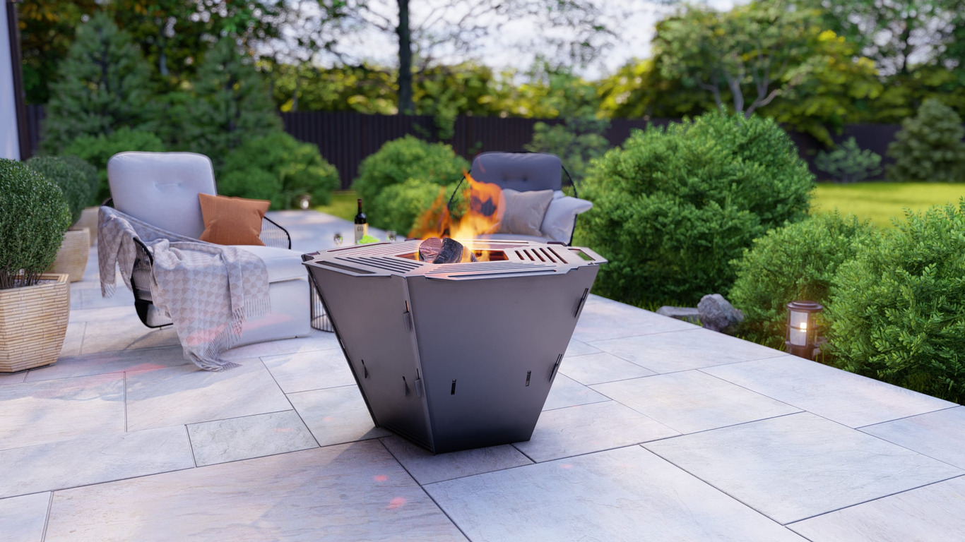 Pentagon Foldable Fire Pit Grill V1. DXF, SVG files for plasma, laser cutting. Backyard BBQ. Фото 3