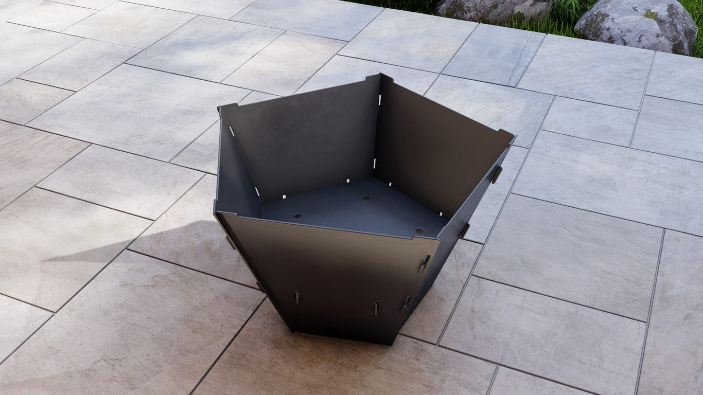 Pentagon Foldable Fire Pit Grill V1. DXF, SVG files for plasma, laser cutting. Backyard BBQ. Фото 8