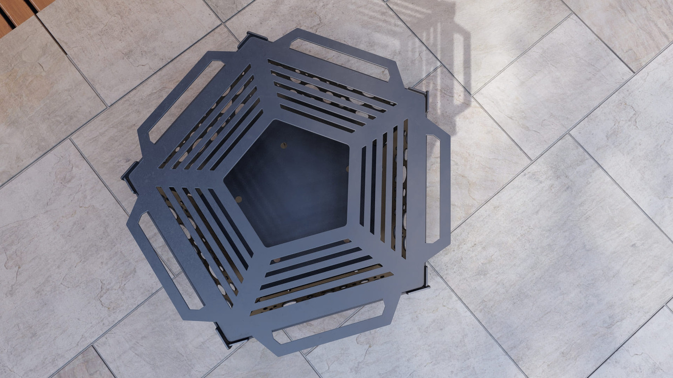 Pentagon Foldable Fire Pit Grill V3. DXF, SVG files for plasma, laser cutting. Backyard BBQ. Фото 10