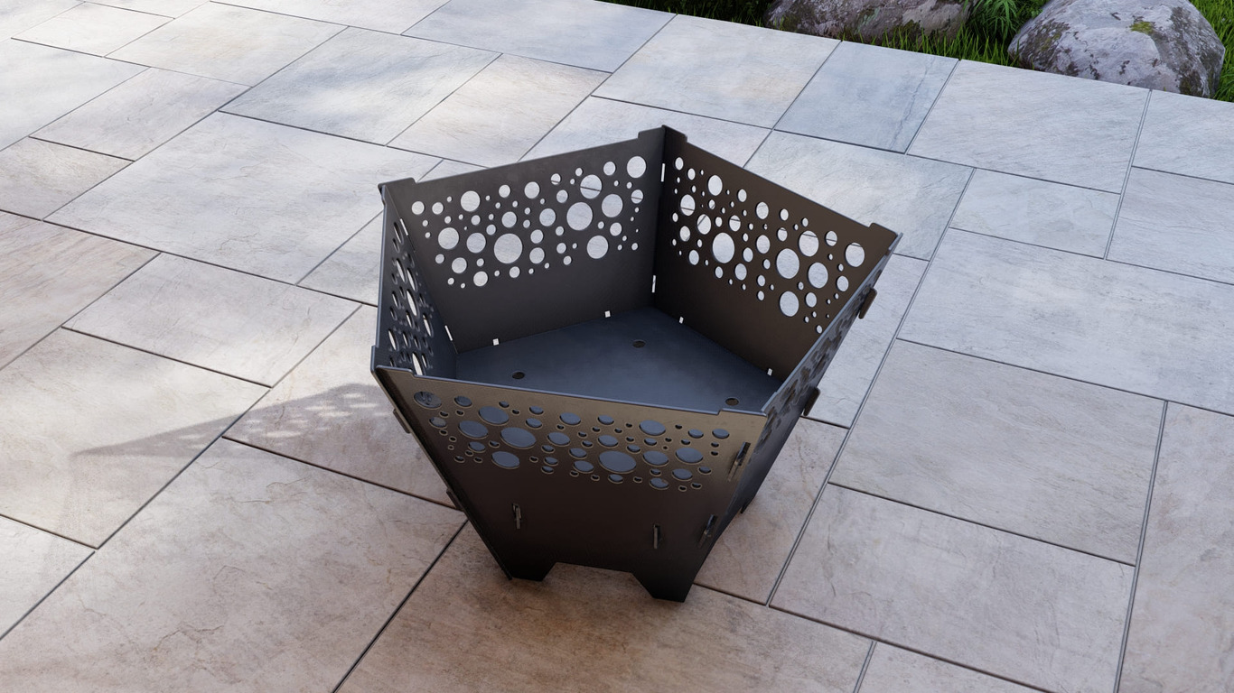 Pentagon Foldable Fire Pit Grill V3. DXF, SVG files for plasma, laser cutting. Backyard BBQ. Фото 8