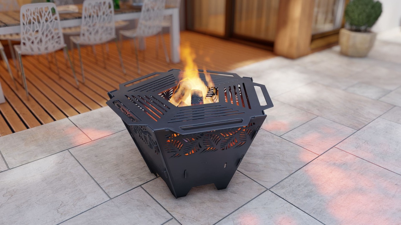 Pentagon Foldable Fire Pit Grill V4. DXF, SVG files for plasma, laser cutting. Backyard BBQ. Фото 6